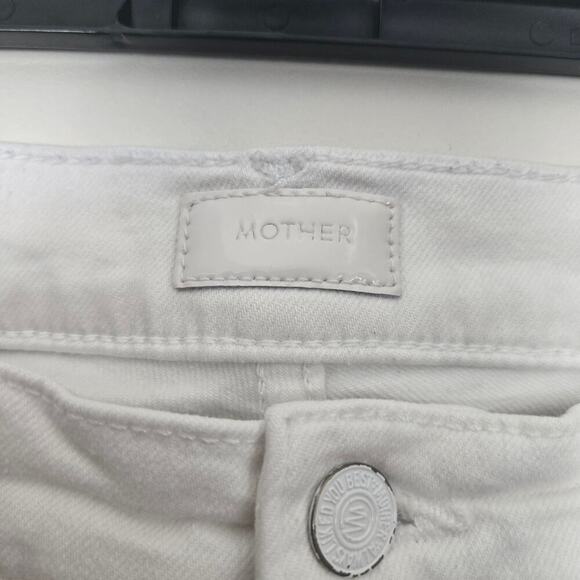 MOTHER The Insider Crop Step Fray Size 26 Fairest of Them All White Denim Jeans - Picture 8 of 12